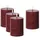 uYuni LED Kerzenset PIA Rustik-Optik 10 cm rot 4 St.