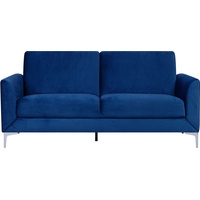 Beliani 3-Sitzer Sofa Samtstoff marineblau FENES