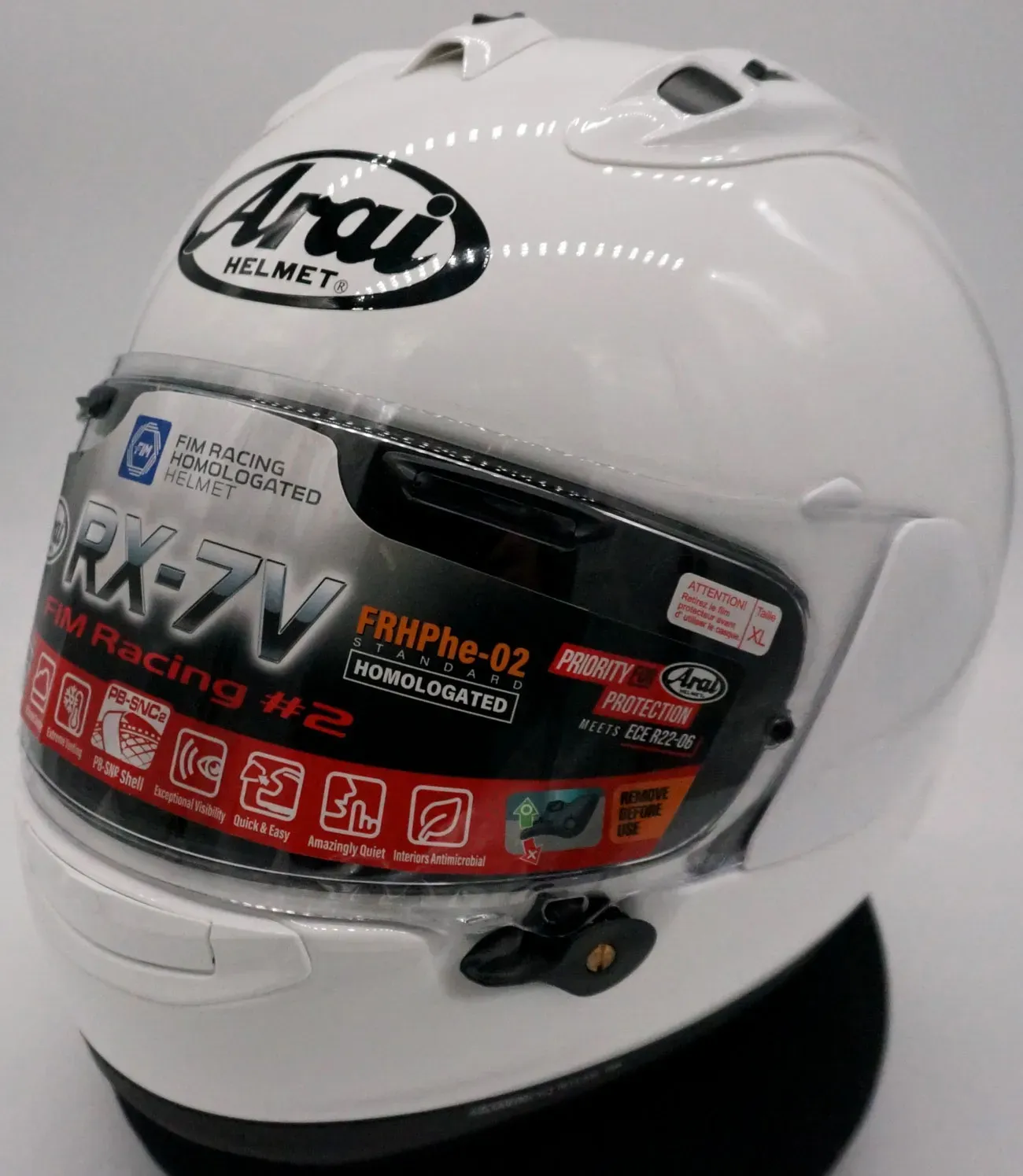Arai RX-7V Evo FIM #2 full face helmet, Article de second choix - Blanc - XL