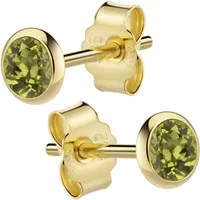 VIVANCE Ohrstecker VIVANCE Gelbgold 585 Peridot 1,5 cm