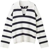 Tom Tailor Striped Pullover Offwhite Navy Stripe Knit L