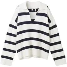 Tom Tailor Striped Pullover Offwhite Navy Stripe Knit L