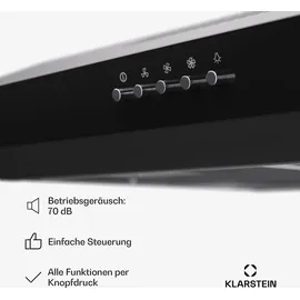 Klarstein Dunstabzugshaube 60cm, 200m3/h LED Edelstahl Acryl Schwarz