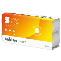 Satino by wepa Toilettenpapier SMART 3-lagig Recyclingpapier, 8 Rollen