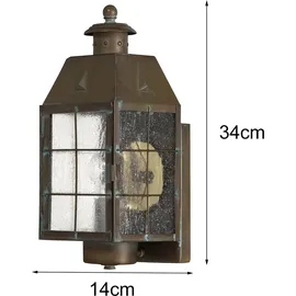 quintiesse Außenwandleuchte Glas, Metall 34,2 cm IP44 gold