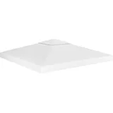 HIGSOSE Pavillon-Dachplane mit Kaminabzug 310 g/m2 3x3 m Weiß Ersatzdach Pavillon Pavillon Zubehör Pavillondach Wasserdicht Stabil Winterfest Dach für Pavillon Gartenpavillon Abdeckung