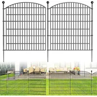 10 Stück Teichzaun Set,Gartenzaun Metall,Hundezaun Steckzaun,mit 10 Zaunelemente 12 Befestigungsstäben, Zaun für den Garten, Gitterzaun Set Oberbogen Zaun Garten - hühnerzaun,Gartenzaun zum Stecken