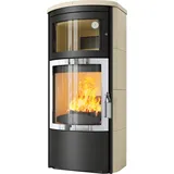 Kaminofen Hark Roma GT ECOplus 7 kW - Ofenkacheln: quarz-weiß - Korpus: graphit/verchromt