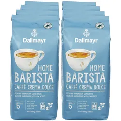 Dallmayr Home Barista Crema Dolce ganze Bohnen 1 kg, 8er Pack