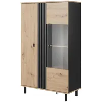 Feldmann-Wohnen Vitrine, Braun, Holz, 6 Fächer, Rechteckig, 90x149x40 cm,