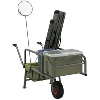 VidaXL Angelwagen Grün mit Rad Pulverbeschichteter Stahl