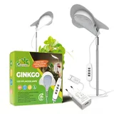 Bio Green LED Vollspektrum Pflanzenlampe GINGKO | dimmbar & mit Zeitschaltuhr | Pflanzenleuchte mit Erdspieß & Fuß | Höhenverstellbar | Grow Light für Zimmerpflanzen
