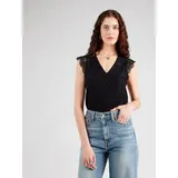 Pieces Kurzarmbluse PCOlline (1-tlg) Spitze schwarz XS (34)