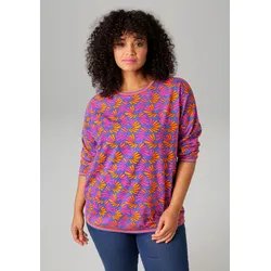 Sweatshirt, mit farbenfrohen, grafischen Druck - NEUE KOLLEKTION, Gr. 48, blau-orange-pink, , 13907032-48