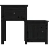 vidaXL Nachttisch 2 Stk. 79,5 x 38 x 65,5 cm Schwarz