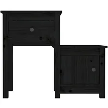vidaXL Nachttisch 2 Stk. 79,5 x 38 x 65,5 cm Schwarz
