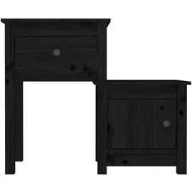 vidaXL Nachttisch 2 Stk. 79,5 x 38 x 65,5 cm Schwarz