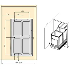 Emuca Recycle Inox 24 l Weiß