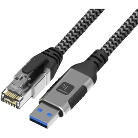 TECHLY Netzwerkkabel Techly ICOC U3A-RJ45-020 2 m Cat6 USB-A nach RJ-45