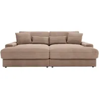 Carryhome Bigsofa, Hellbraun, Textil, 3-Sitzer, Füllung: Schaumstoff, Silikon,Schaumstoff, Silikon,Schaumstoff, Silikon, 230x85x190 cm, Typenauswahl, Rücken echt, haustierfreundlicher Bezug, Wohnzimmer, Sofas & Couches, Sofas, Bigsofas