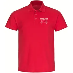 multifanshop Poloshirt - Düsseldorf - Herzschlag - Druck weiß - Polo