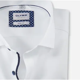 Olymp Businesshemd OLYMP Level Five body fit, Herren, Gr. 45, Normaler Arm, weiß, 97% Baumwolle, 3% Elastolefin, Hemden