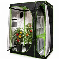 Mucola Gewächshaus Growbox Indoor Gewächshaus Pflanzenzelt Zuchtzelt Growroom Darkroom, Stück, inkl. 3 in 1 Feuchtigkeitsmessgerät für Pflanzen schwarz 120 cm x 145 cm x 90 cm