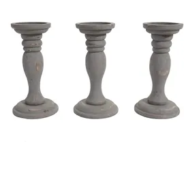 MCW Kerzenständer H361 Set Shabby-Look Vintage grau