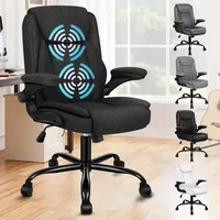 Luxuskollektion Massage-Bürostuhl Leinen Weiß