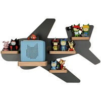 MR TEDDY BEAR Kinderregal Flugzeug | Holzregal für die Toniebox und Tonies | Tonie-Regal hergestellt in der EU | Wandregal zum Spielen und Sammeln | Für Mädchen und Jungen | Anthrazit