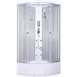 Komplettdusche SANOTECHNIK "Komplettduschkabine", weiß (chrom), B:90cm H:205cm T:90cm, Duschkabinen, Maße: 90x90x205cm