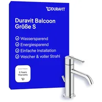 Duravit Balcoon S FreshStart Waschtischarmatur, BA1013001010 Ausladung 123mm, mit