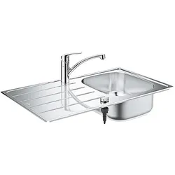 Spülen-Bundle Grohe Eurosmart Edelstahlspüle K200 & Spültischmischer Eurosmart - 31565SD1