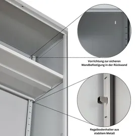 Proregal Aktenschrank 195 x 120 x 50 cm Grau
