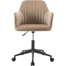 vente-unique Eleana Samt Beige/Schwarz