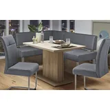 Eckbank HOME AFFAIRE "Rab", grau (hellgrau (ascona 1061), silberfarben), B:180cm H:88cm T:140cm, Polyester, Sitzbänke, Eckbank, in 2 Breiten (180 oder 200 cm), Bezug in verschiedenen Qualitäten