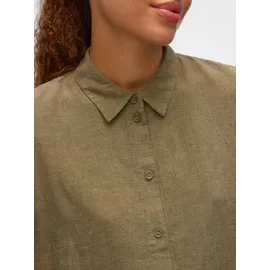 Vero Moda Hemdbluse VMLINN LINEN 2/4 SHORT SHIRT kalamata XS