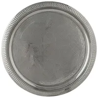 Marrakesch Orient & Mediterran Interior Orientalisches Serviertablett Nacera rund aus Metall in Silber 28 cm