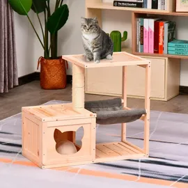 PawHut Katzenhaus mit Hängematte