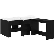 vidaXL Hochbett mit Schreibtisch für Kinder 2 Stk. 0 x 0 cm Eiche schwarz