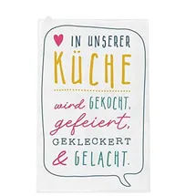 Grafik-Werkstatt Geschirrtuch |Trockentuch mit lustigem Spruch | Unsere Küche
