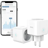 GNCC Smarte Steckdose misst Stromverbrauchsmesser GNCC WLAN Smart Steckdose Mini funktioniert mit Alexa,Google Home Sprachsteuerung Fernzugriff, Nur 2.4GHz WIFI, 2 Stücke