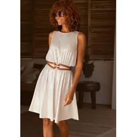 LASCANA Sommerkleid Partykleid Beige-Goldfarben 36