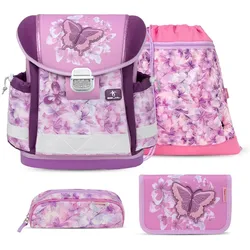 Rucksack ergonomisches Schulranzen-Set 4-Teile "Chic Charms" Brustgurt