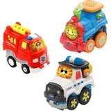 Vtech TUT Tut Baby Flitzer - Feuerwehr, Lokomotive, Polizei - 3 Fahrzeuge im Set