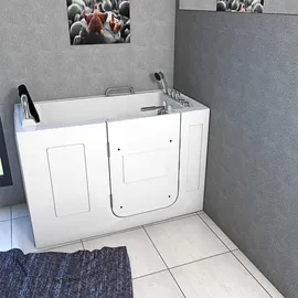 acquavapore by sandra jentho AcquaVapore Sitzwanne Whirlpool Badewanne mit Tür 76 x 140 cm (S07WP-TH-C-L)