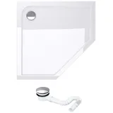 mai & mai Duschwanne Duschtasse 80x80x4cm Fünfeckig Weiß Aus Hochwertigem Acryl Inkl. Ablaufgarnitur Al01 Lucia/faro - Mai&mai