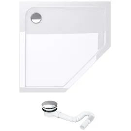 mai & mai Duschwanne Duschtasse 80x80x4cm Fünfeckig Weiß Aus Hochwertigem Acryl Inkl. Ablaufgarnitur Al01 Lucia/faro - Mai&mai