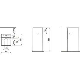 Laufen Kartell Standwaschtisch 37,5 x 43,5 x 90 cm (H811331D028151)