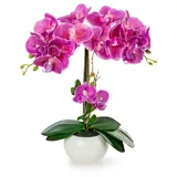 Kunstorchidee PASCH® Orchidee künstlich wie echt (40cm) in Hochglanz-Keramiktopf Orchidee, PASCH